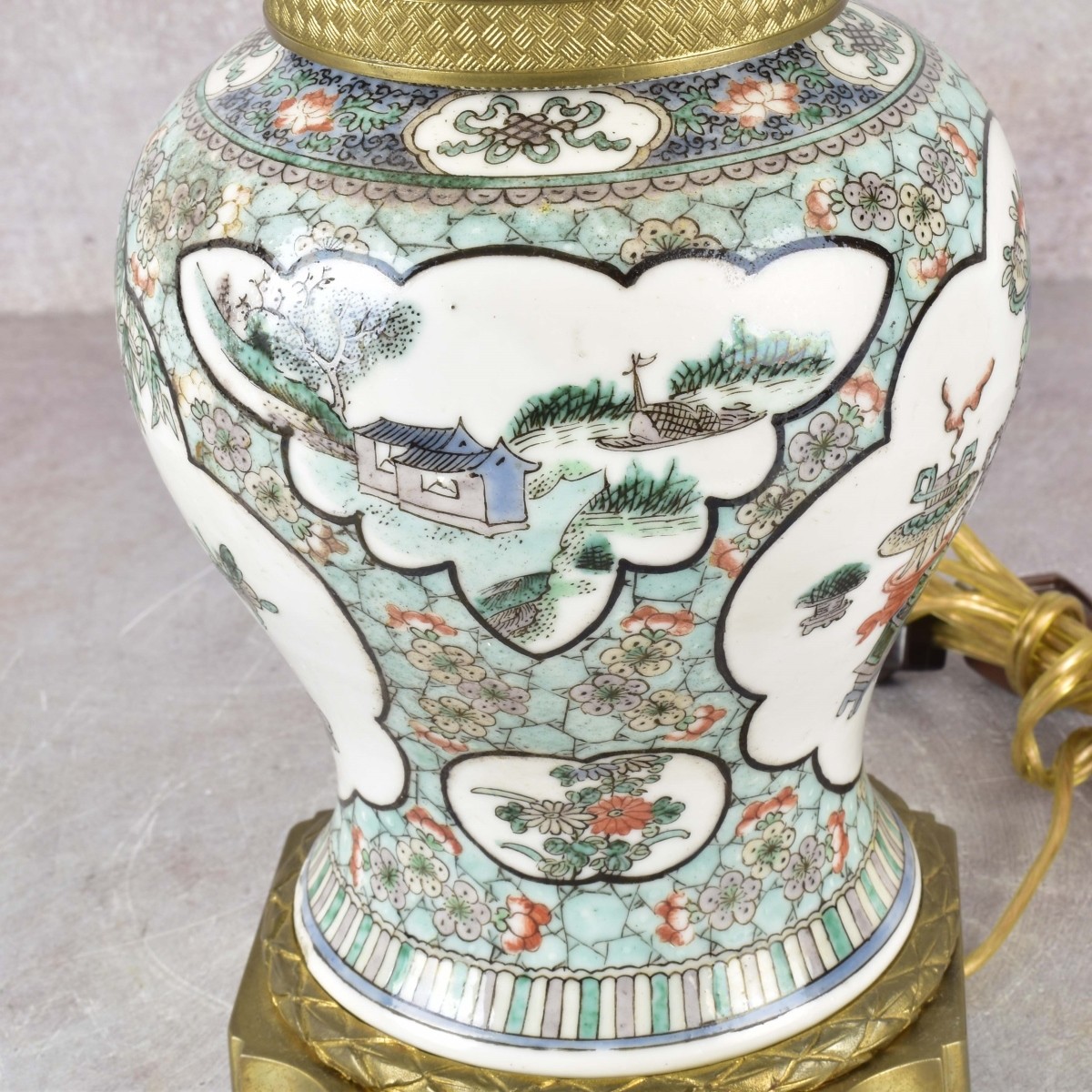 Chinese Porcelain and Ormolou Lamp