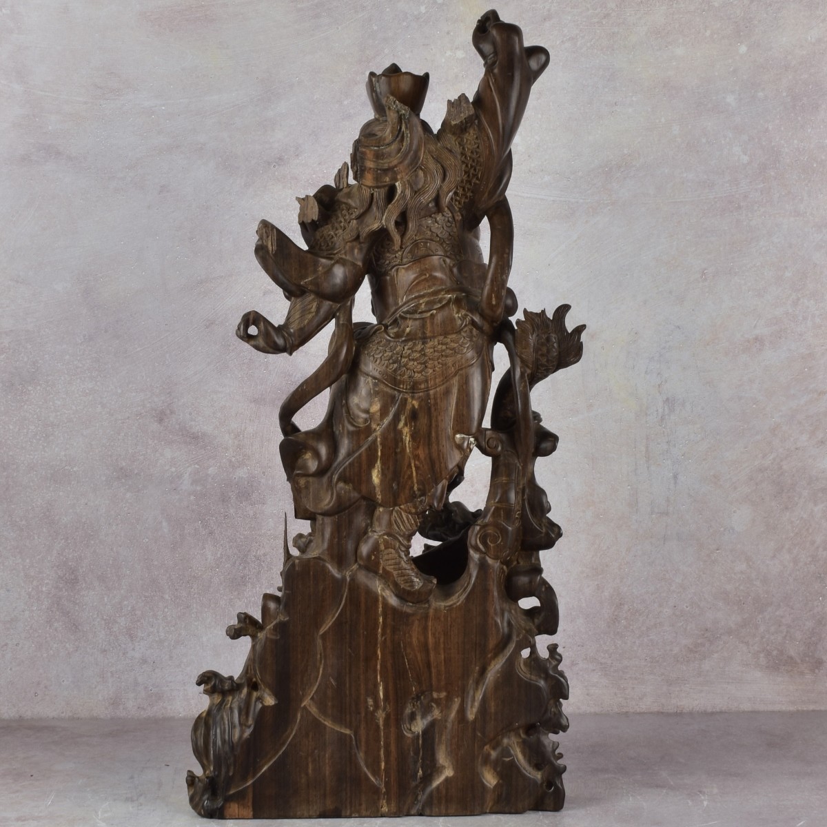 Chinese Wood Sculpture of a Warrior