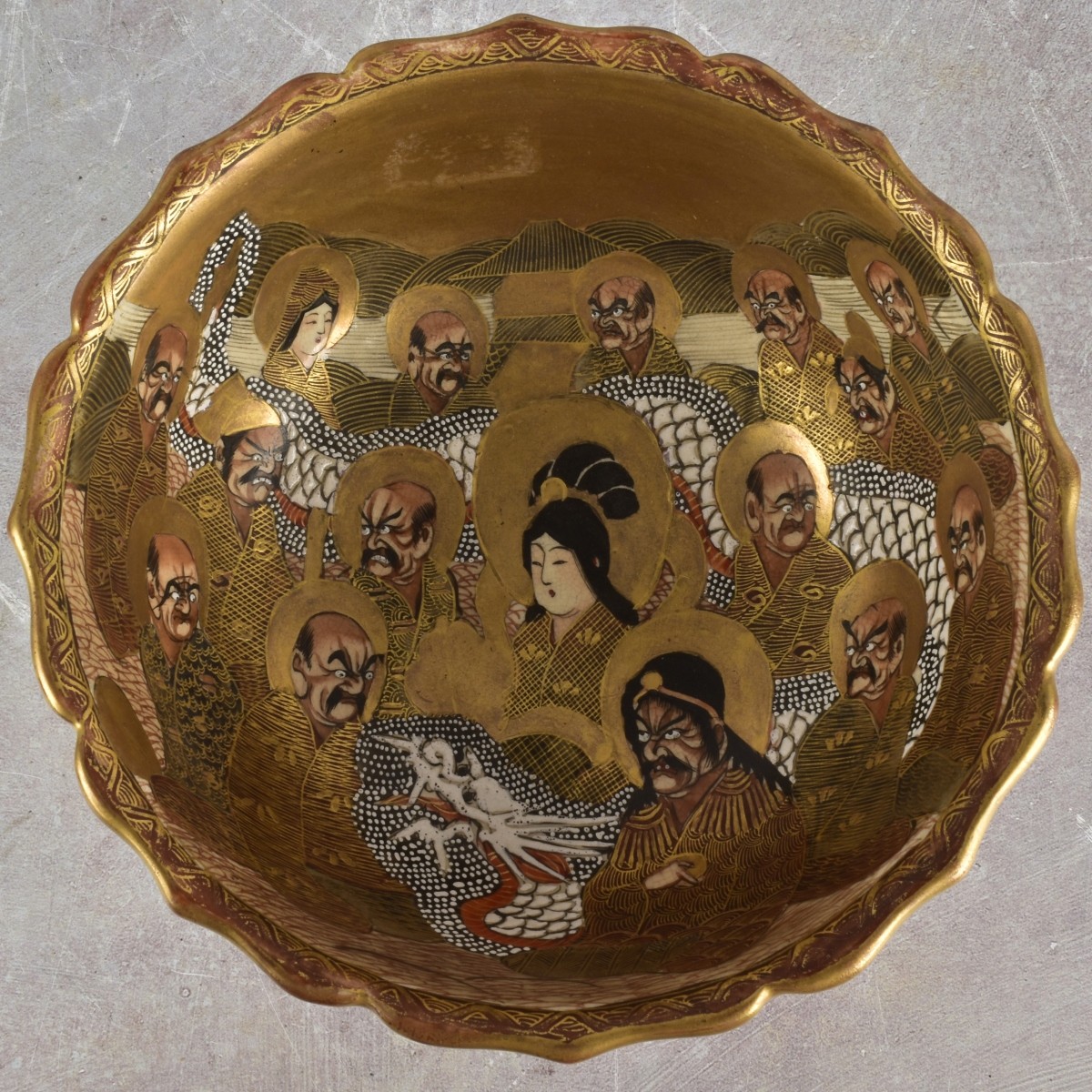 Japanese Meiji Pedestal Satsuma Bowl