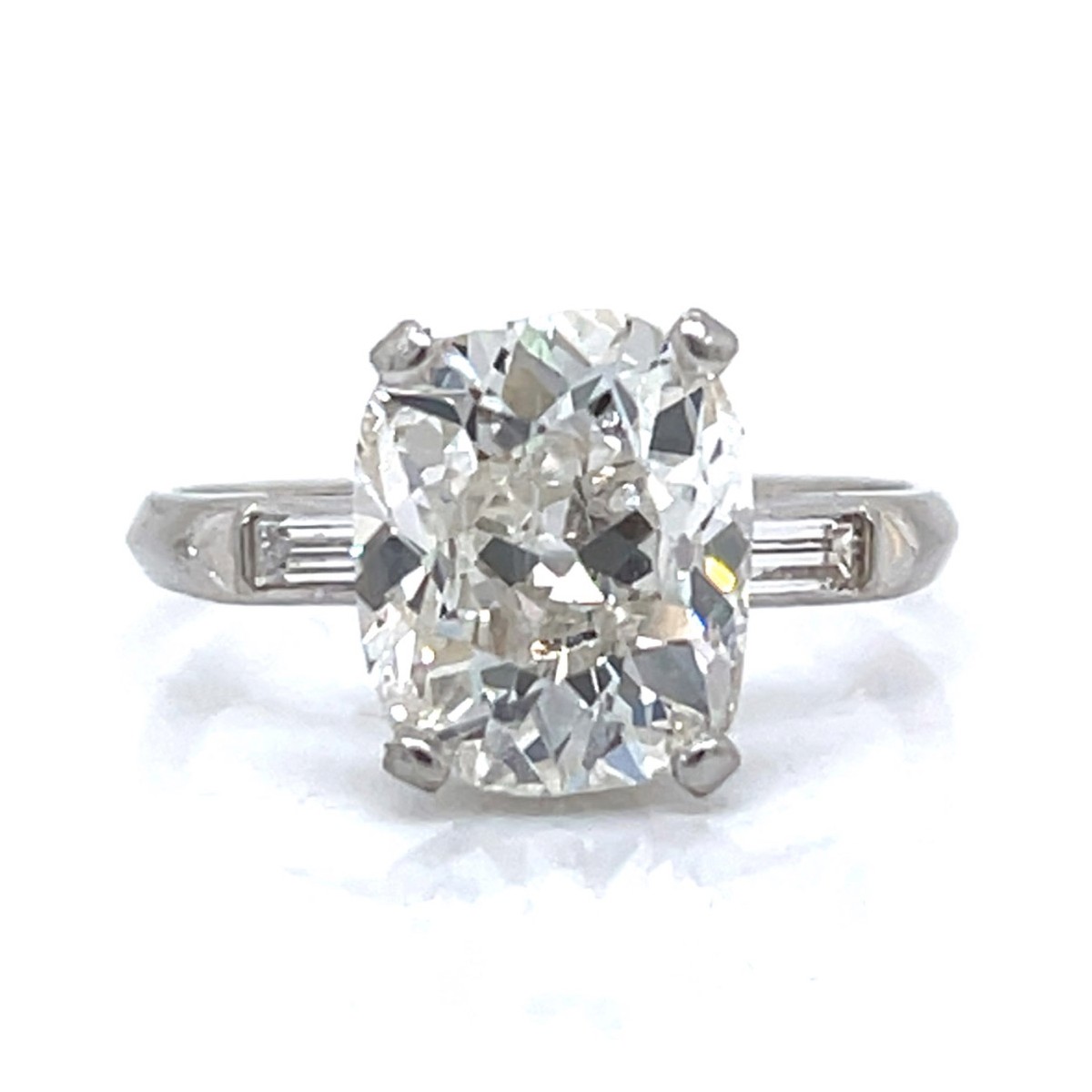 Deco Diamond and Platinum Ring