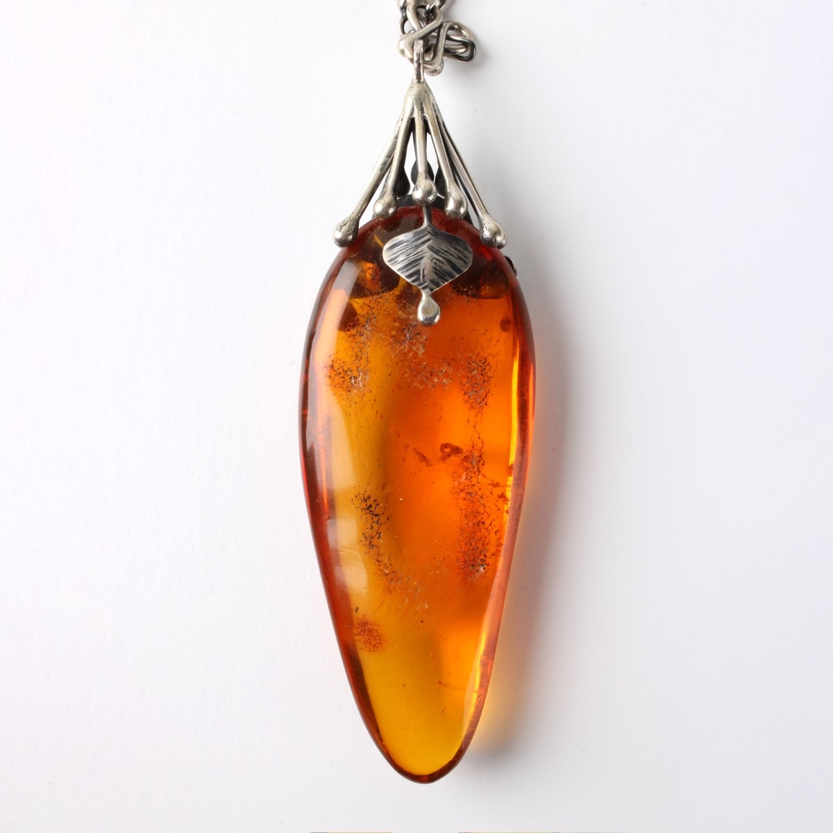 Art Nouveau Amber & Silver Necklace