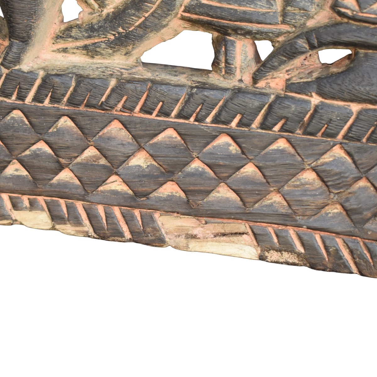 Large Indonesian Hand Carved Wood Panel