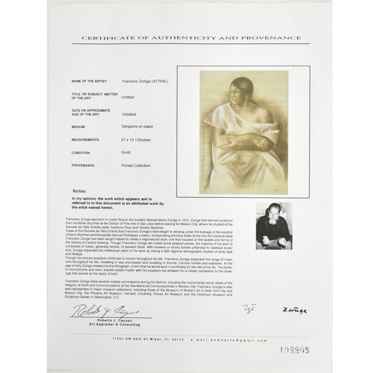 Francisco Zuniga, Mexican (1912-1998)