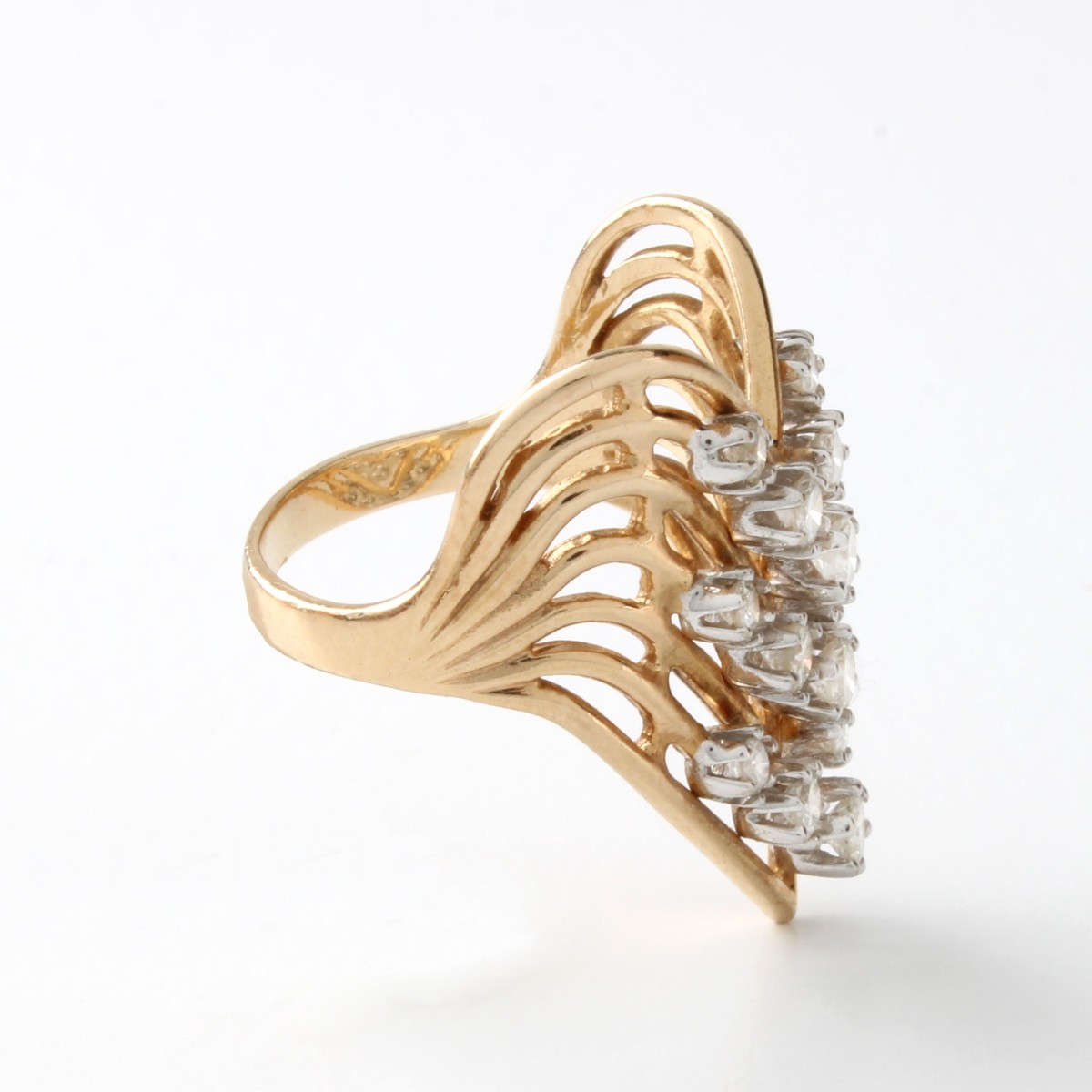 Diamond, Platinum and 14K Ring