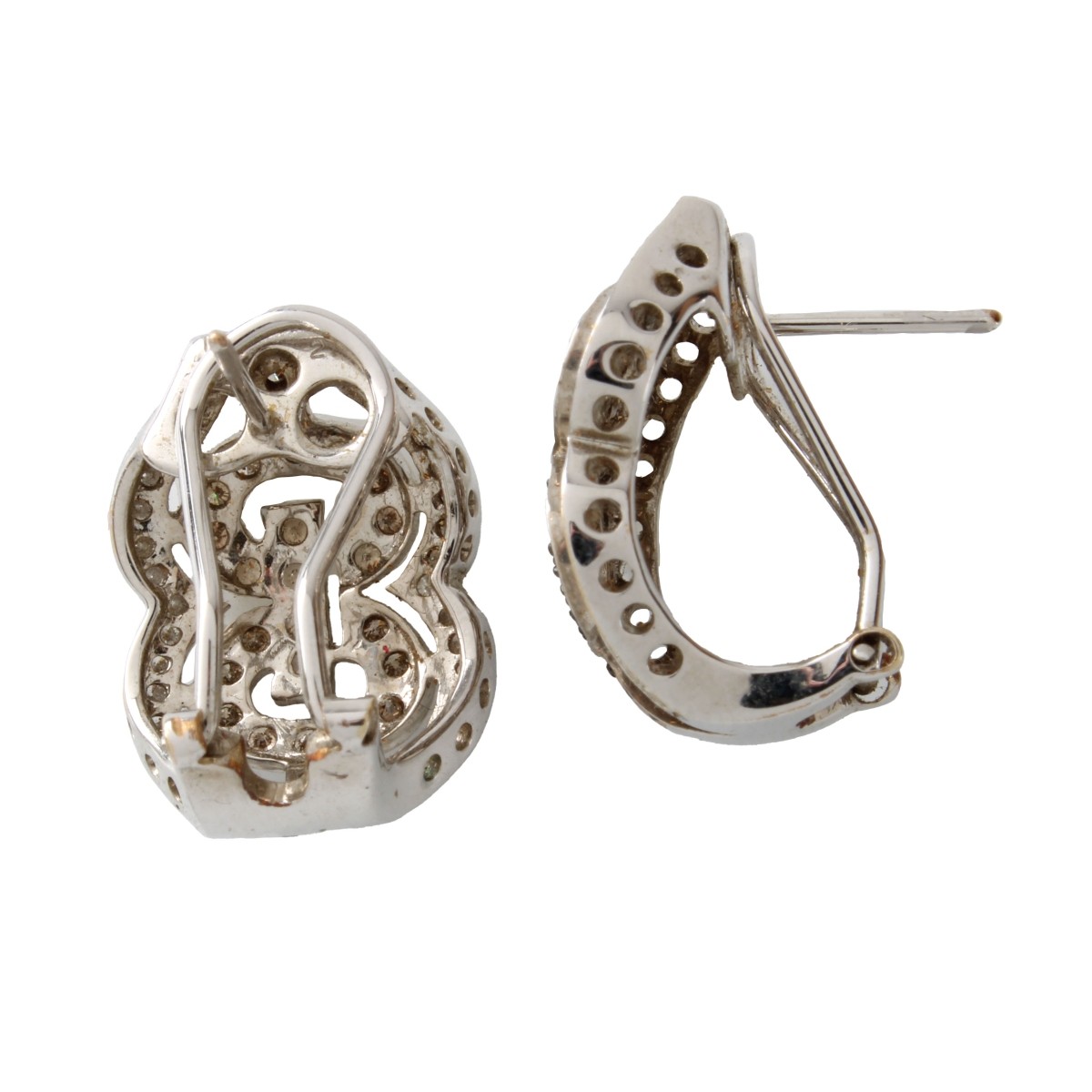 Diamond, Onyx and 18K Earrings