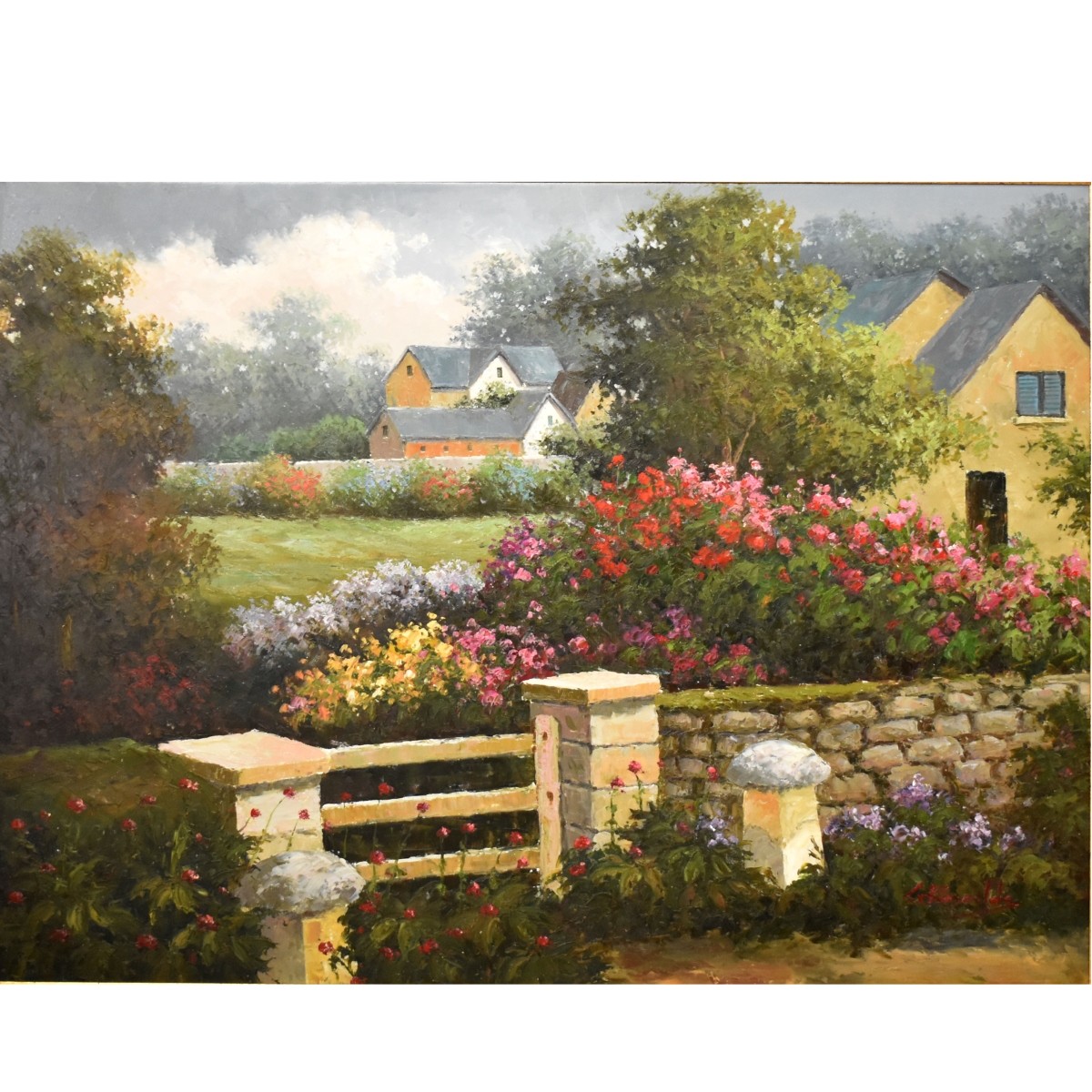 Garden Landscape Oil on Canvas