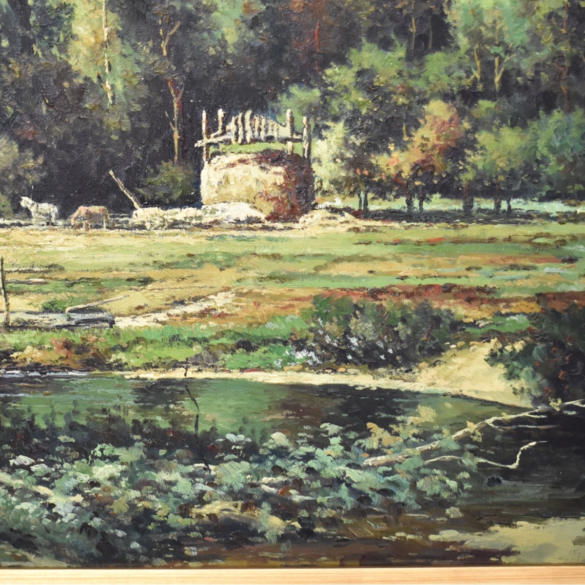 Oil on Canvas, Rural Landscape Scene