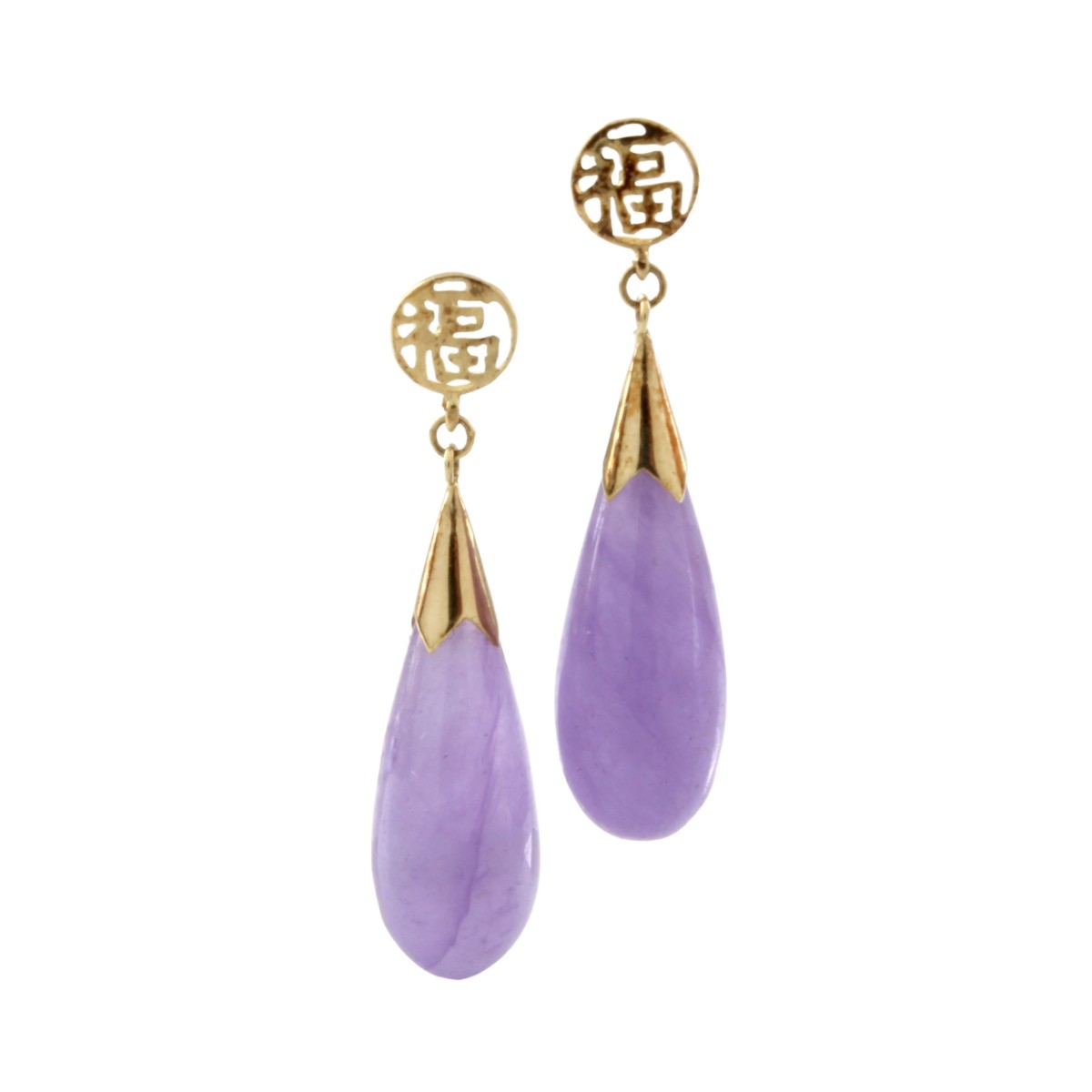 Jade and 14K Earrings