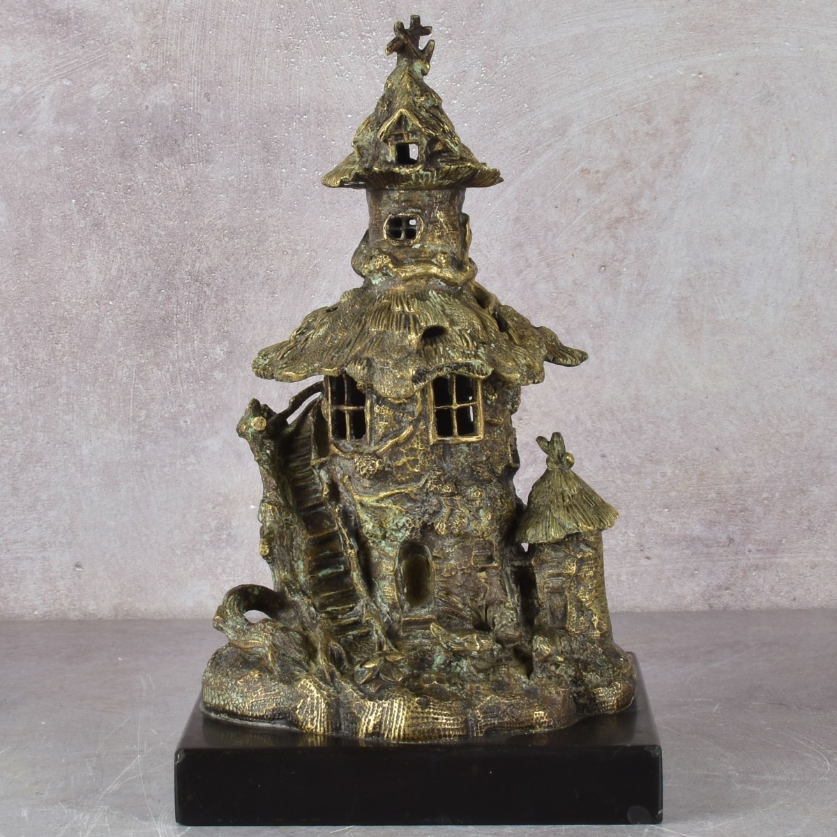 Vintage Gilded Bronze Fairy Tower