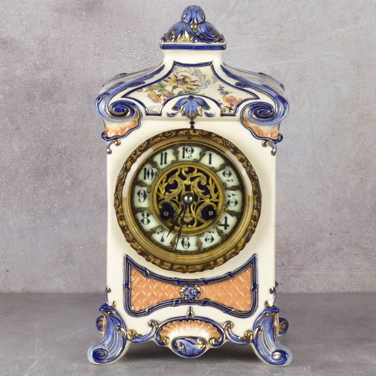 French Sarreguemines F. Marti Clock