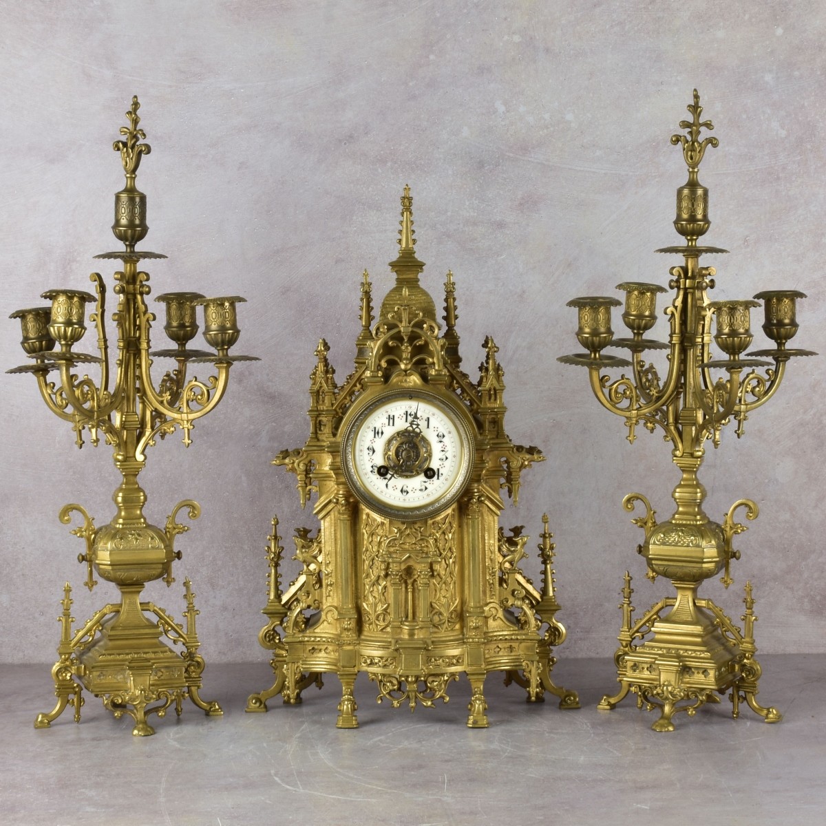 French AD Mougin Garniture Set