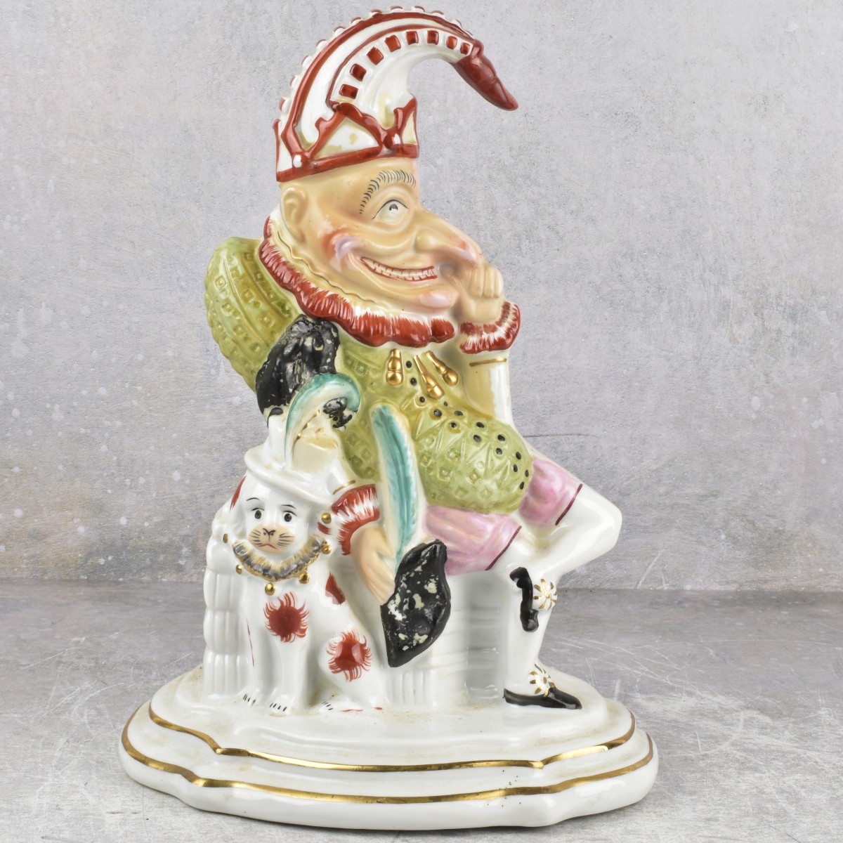 Punch and Dog Porcelain Figural Bank