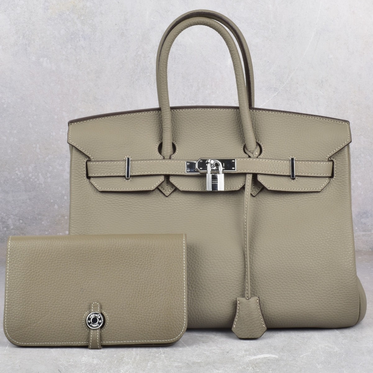 Replica Hermes Birkin Taupe Leather Bag
