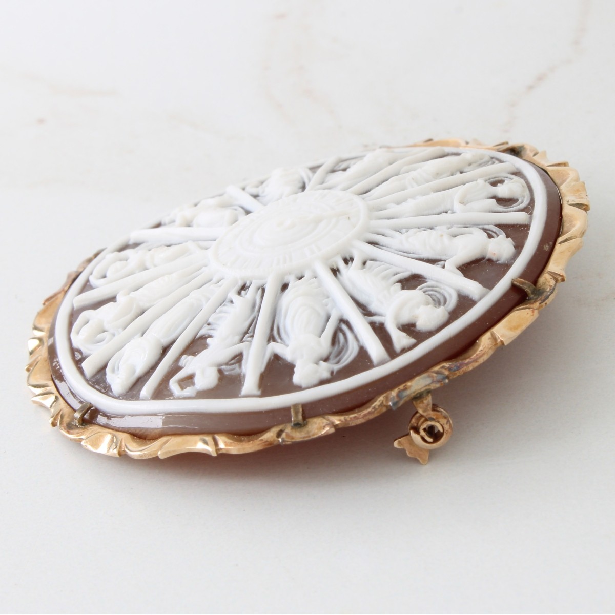 G. Noto Cameo and 14K Pendant / Brooch