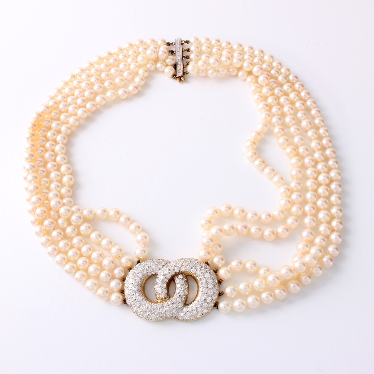 Pearl, Diamond and 14K Necklace