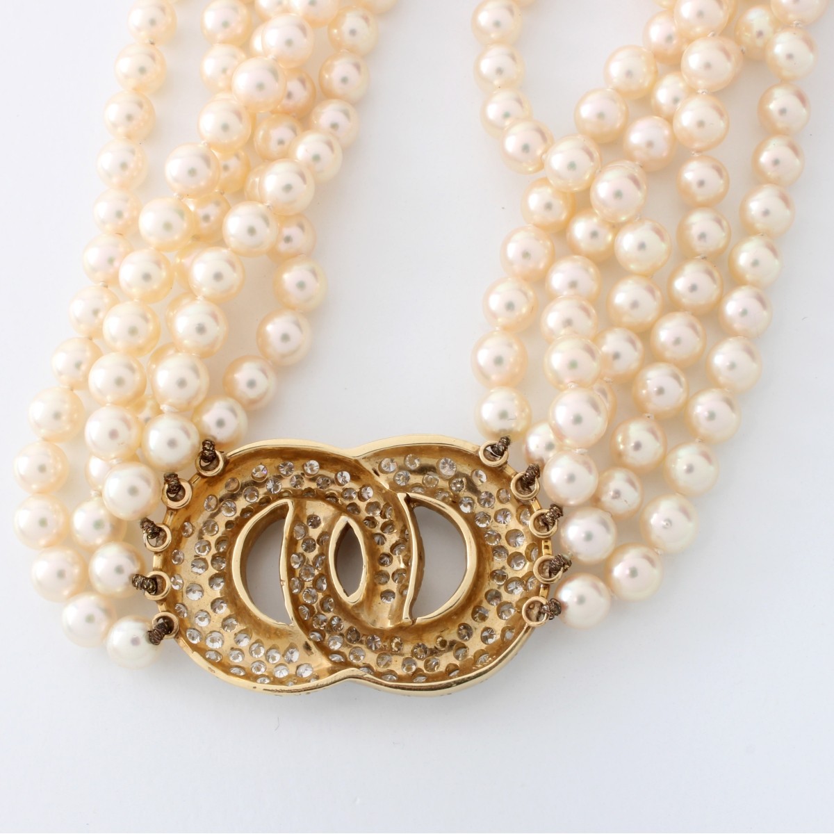 Pearl, Diamond and 14K Necklace