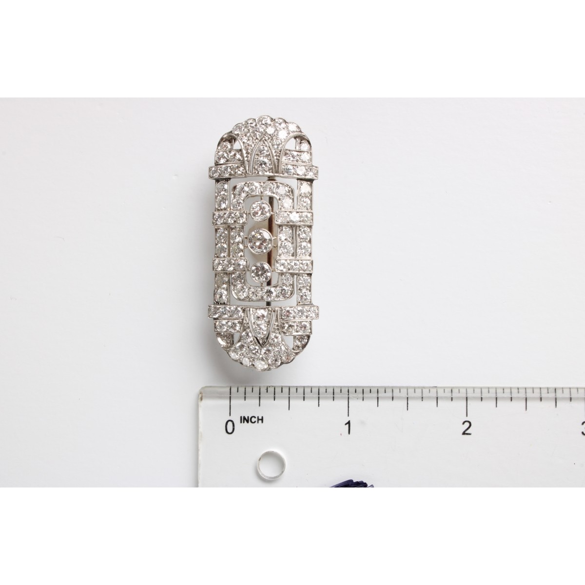 Deco Diamond and Plat Brooch