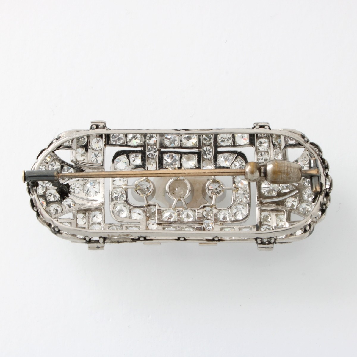 Deco Diamond and Plat Brooch
