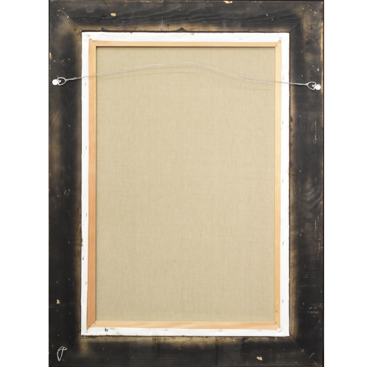 Oil on Canvas of a Girl Gathering Flowers