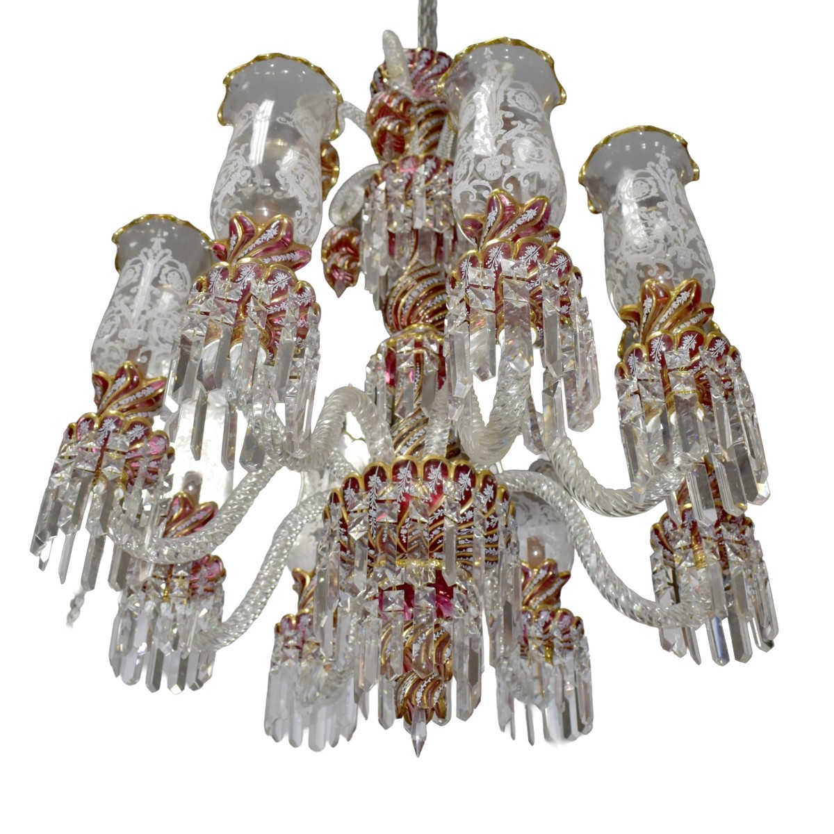 Mid-20th Century Crystal Chandelier