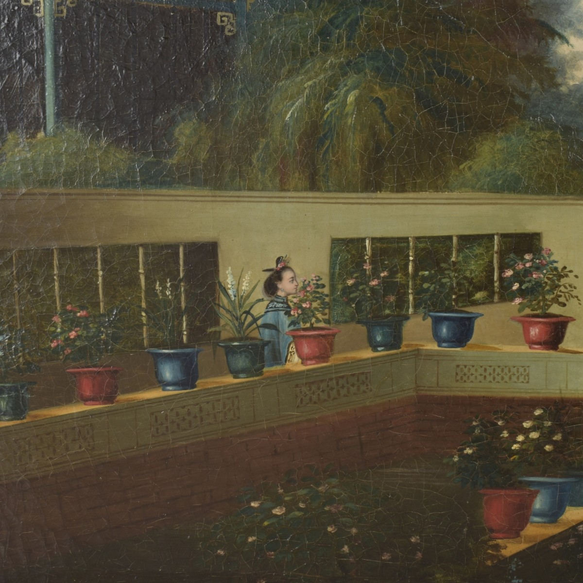 Chinese Export Oil on Canvas