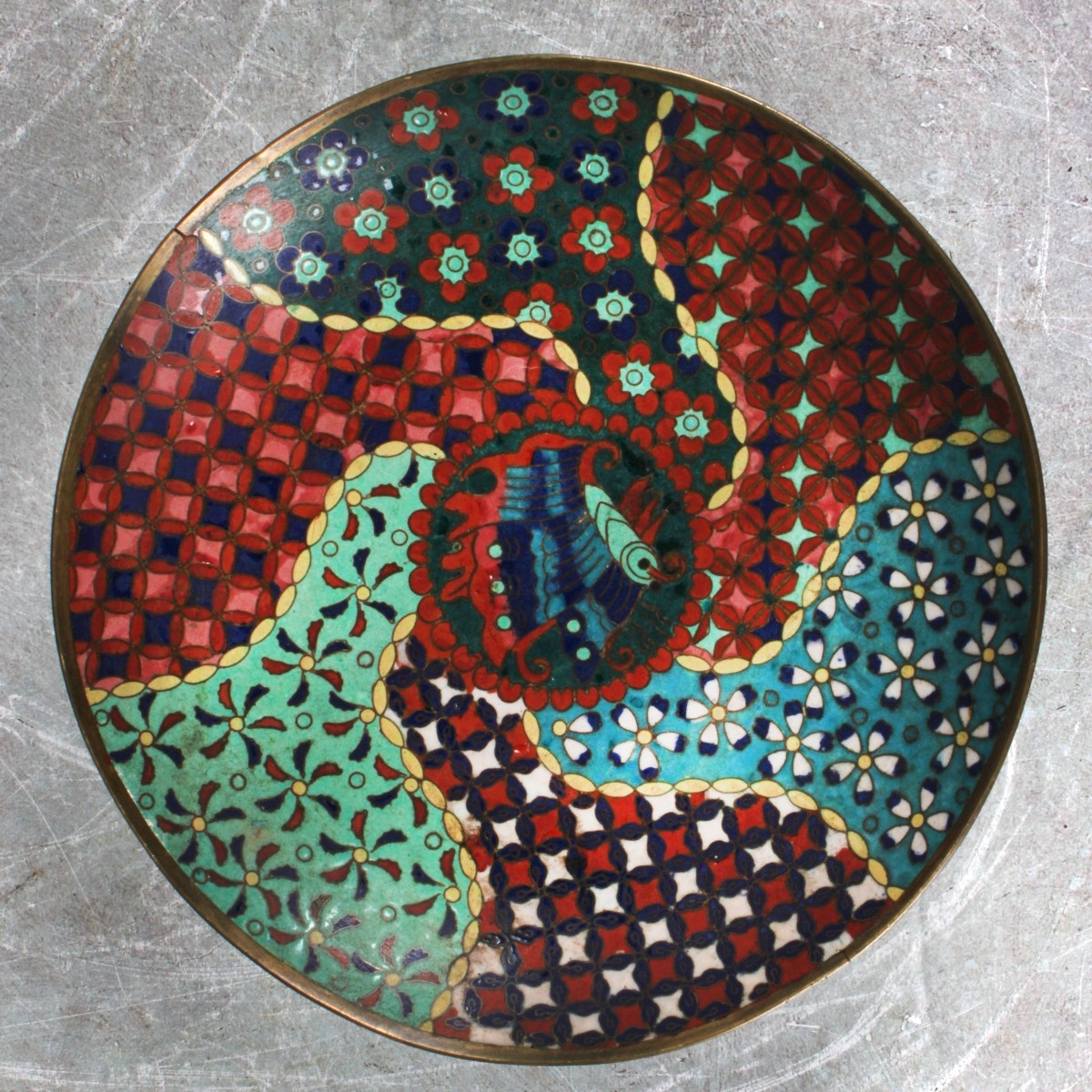 Japanese Bronze and Cloisonne Plates