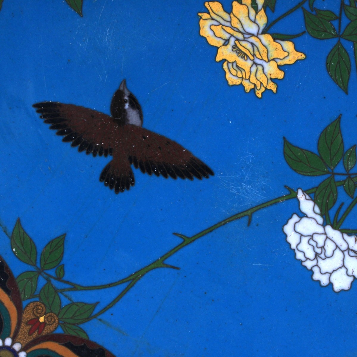 Japanese Bronze and Cloisonne Plateau