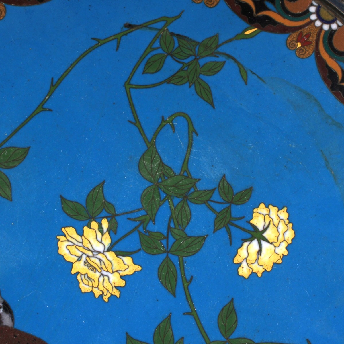 Japanese Bronze and Cloisonne Plateau