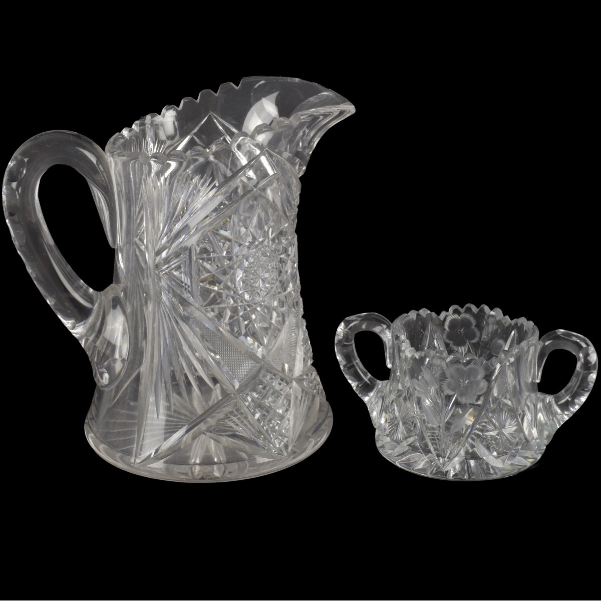 4pc American Cut Glass