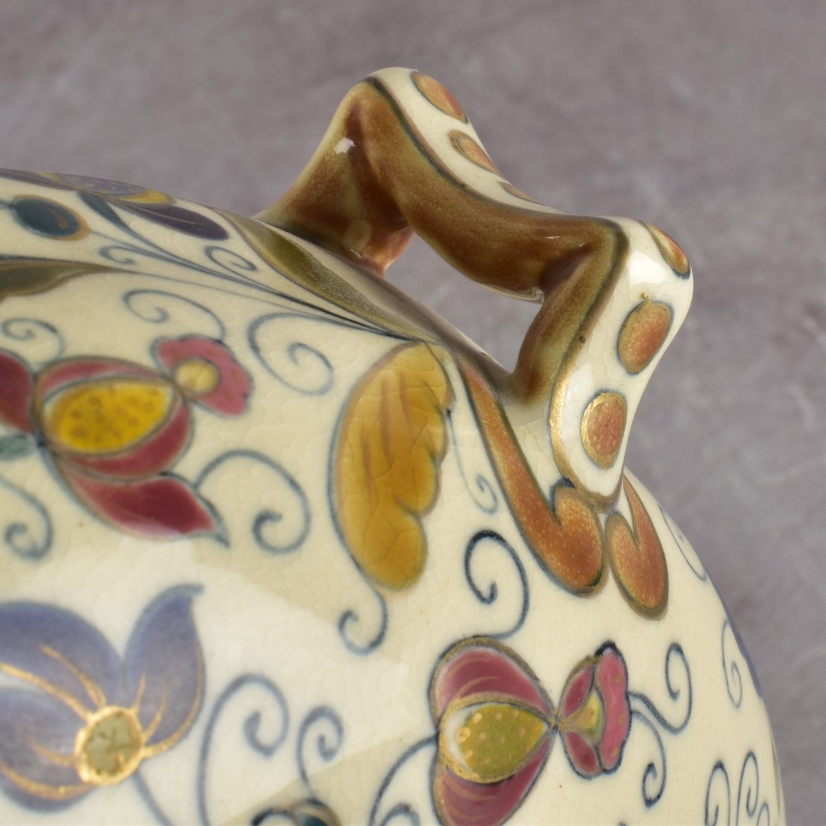 Hungarian Zsolnay Moon Flask Vase