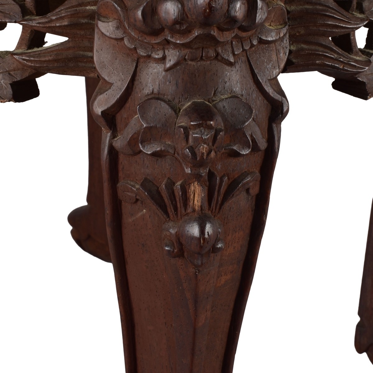 Chinese Wood and Marble Side Table