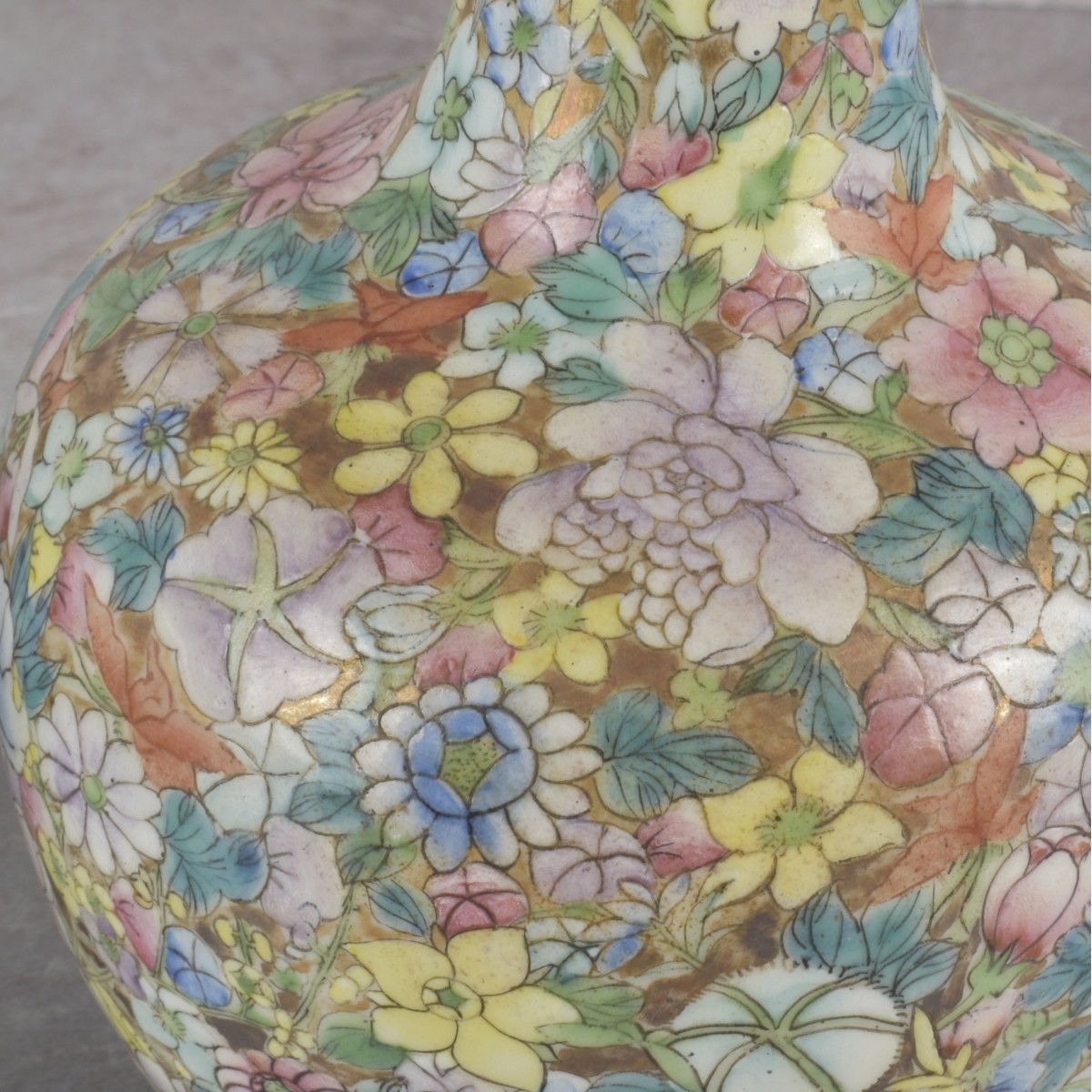 Pair of Chinese Famille Rose Bottle Vases