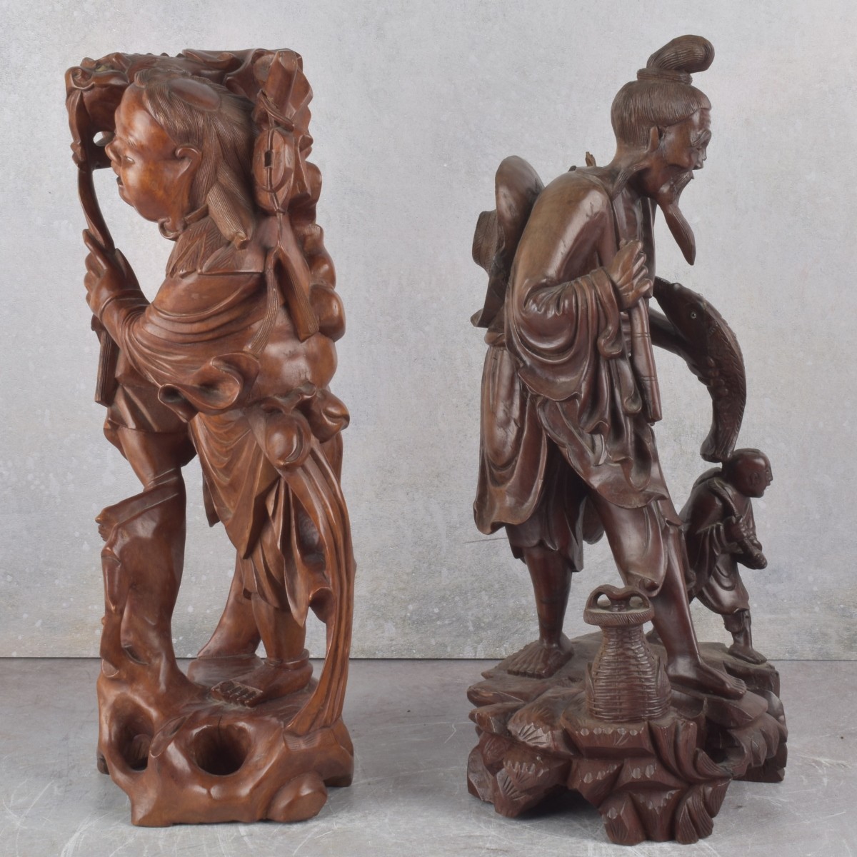 Antique Carved Chinese Wood Sculptures