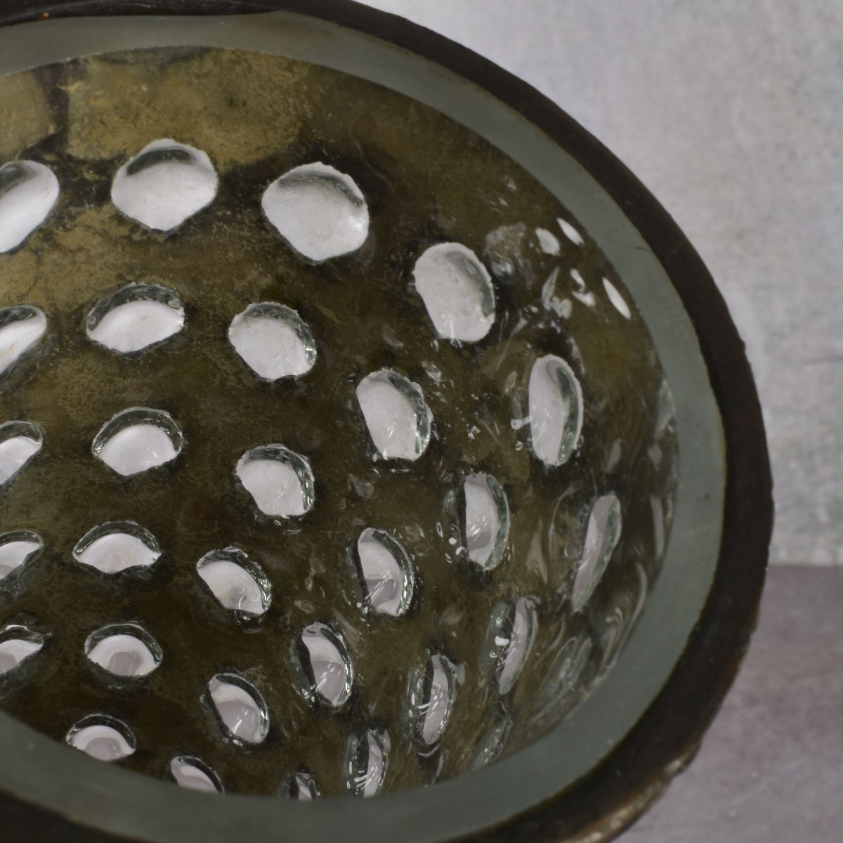 Patinated Bronze with Inlaid Glass Vase