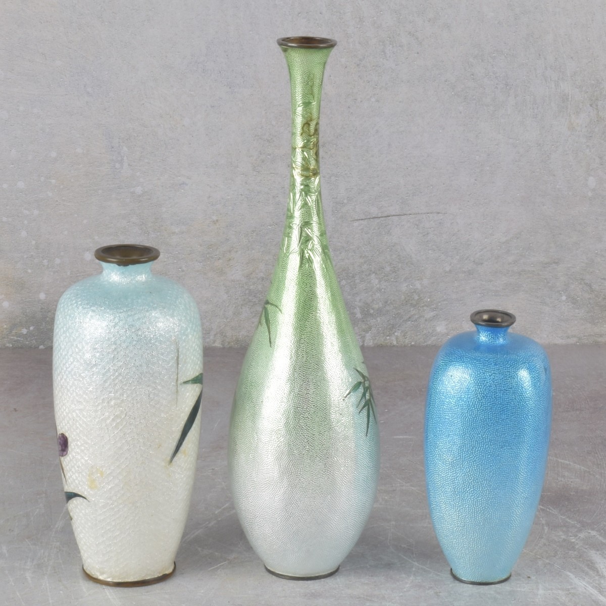 Japanese Ginbari Cloisonne Vases