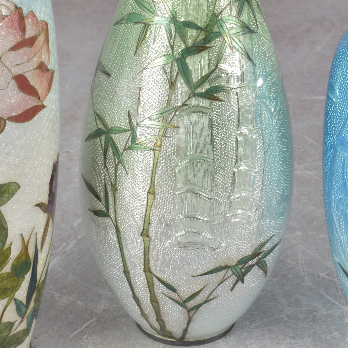 Japanese Ginbari Cloisonne Vases