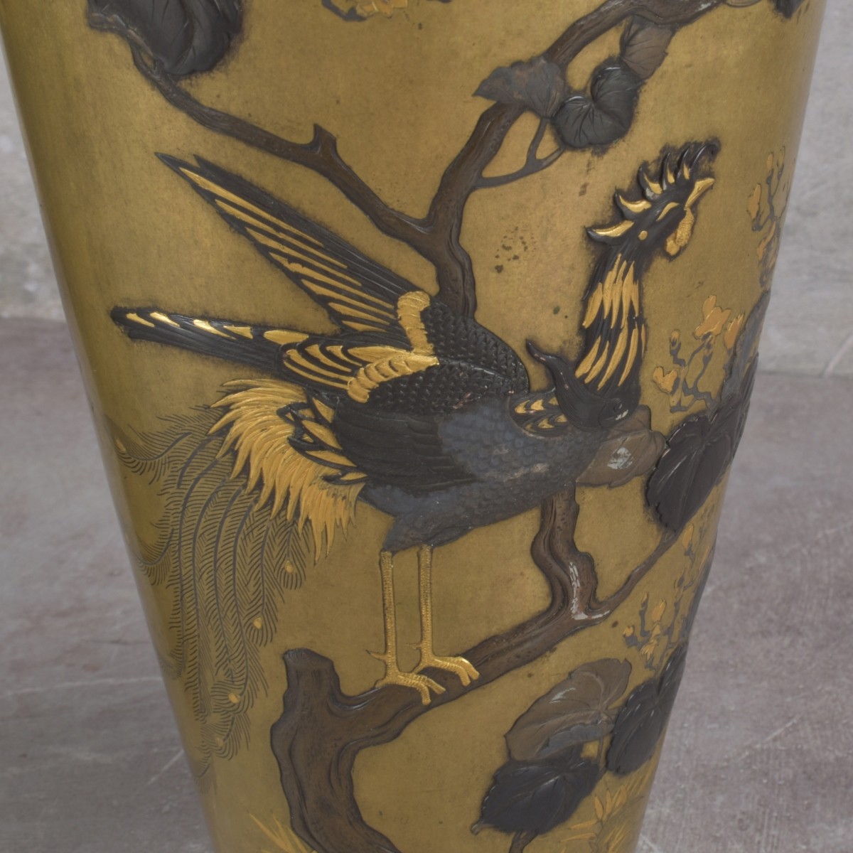 Japanese Mixed Metal Vases