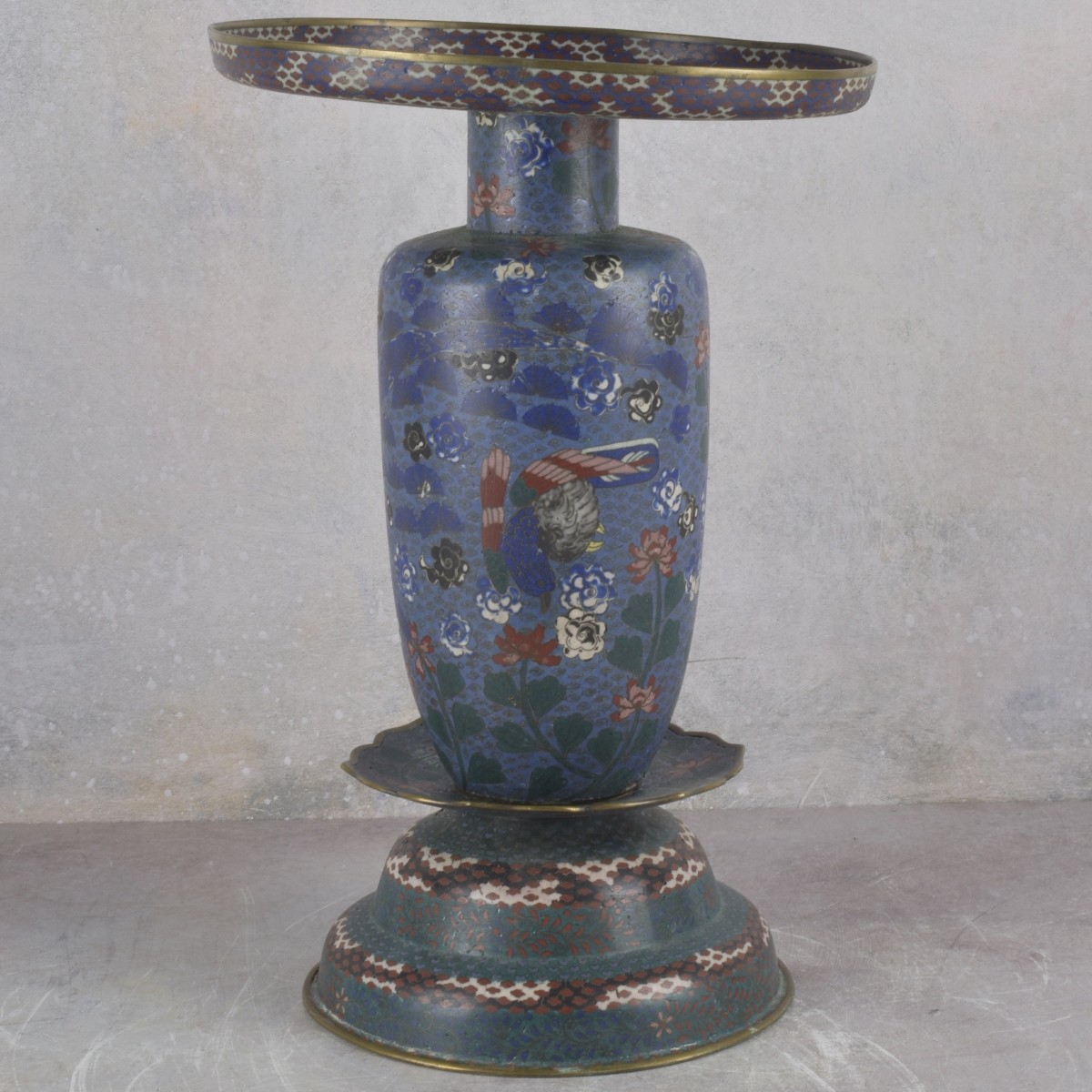 Japanese Cloisonne Usabata Ikebana Vase