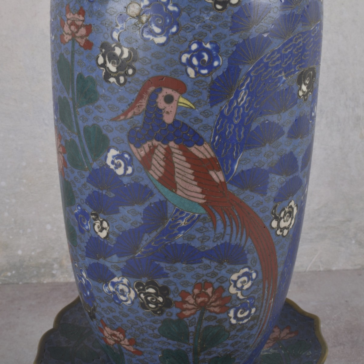 Japanese Cloisonne Usabata Ikebana Vase