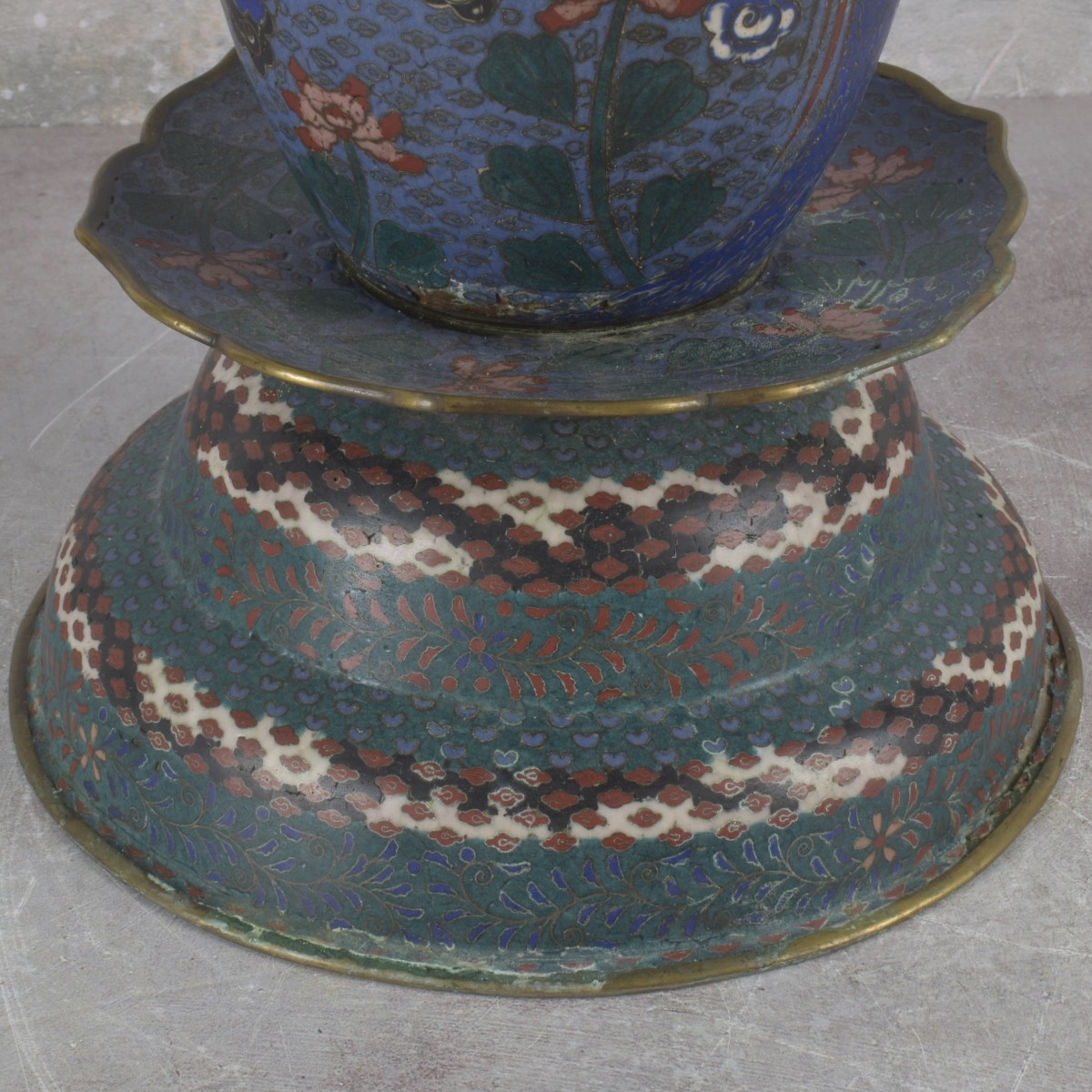Japanese Cloisonne Usabata Ikebana Vase