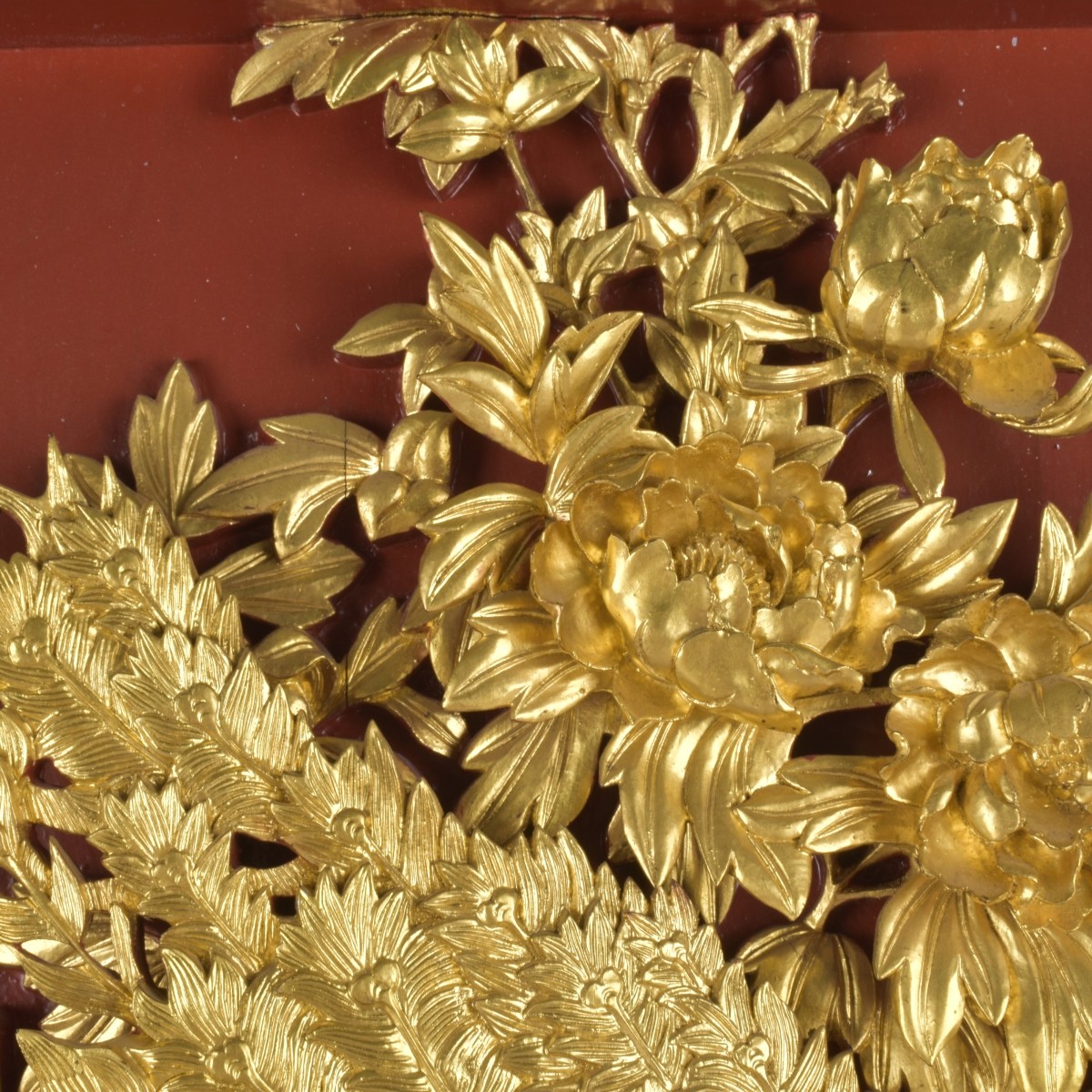Chinese Carved Gilt Wood Panel