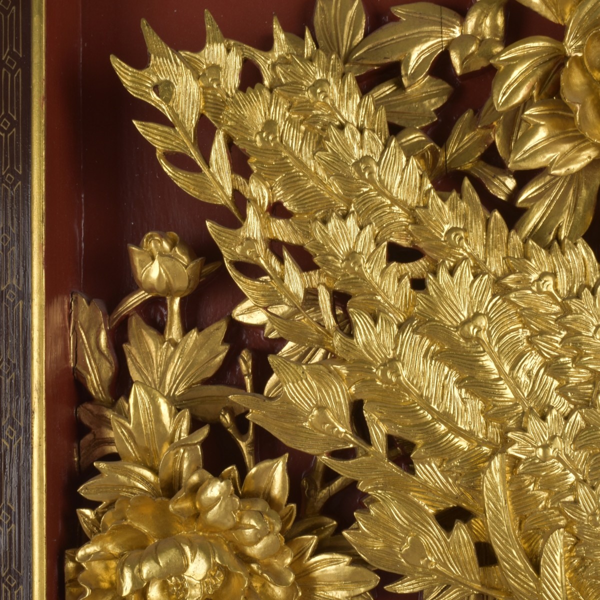 Chinese Carved Gilt Wood Panel
