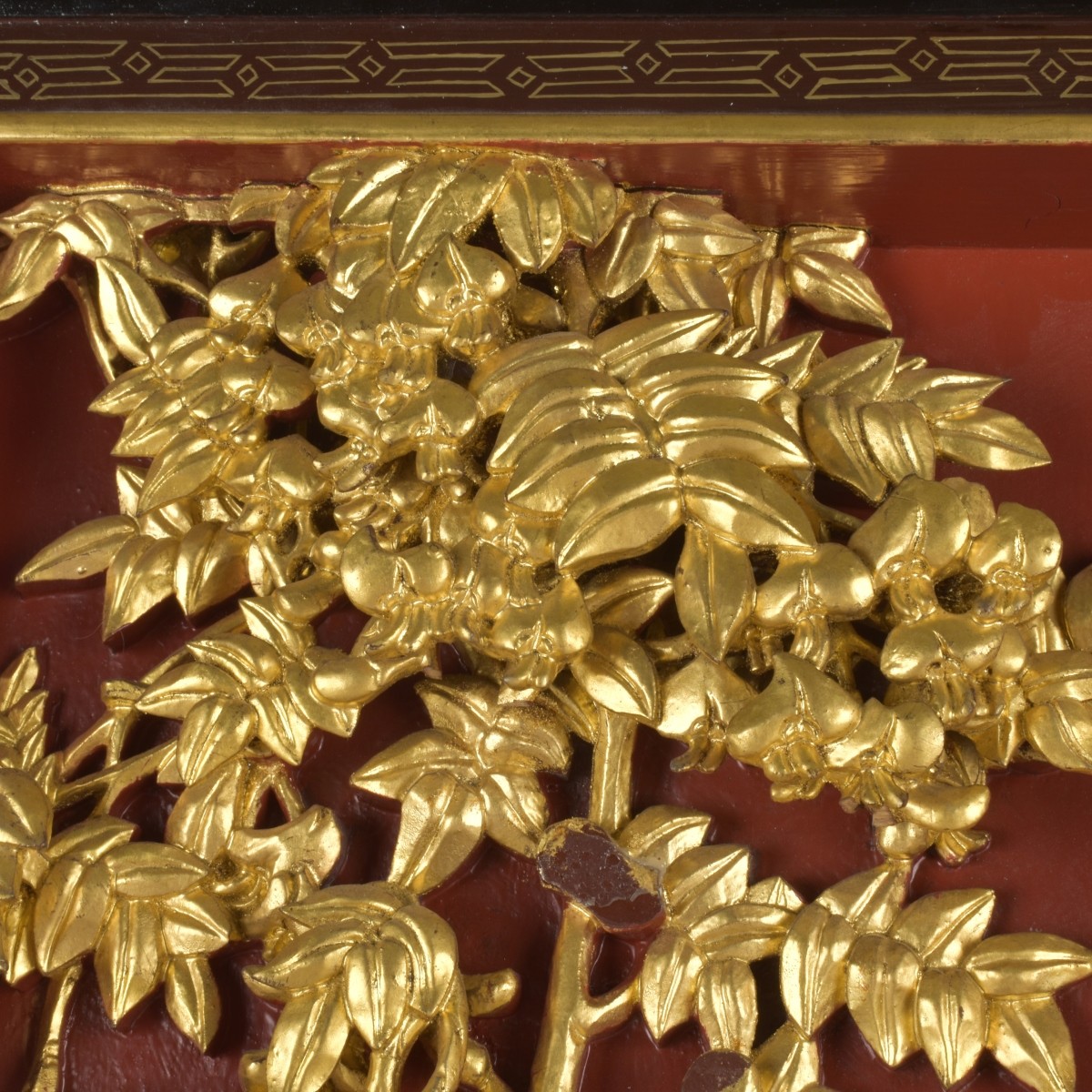 Chinese Carved Gilt Wood Panel