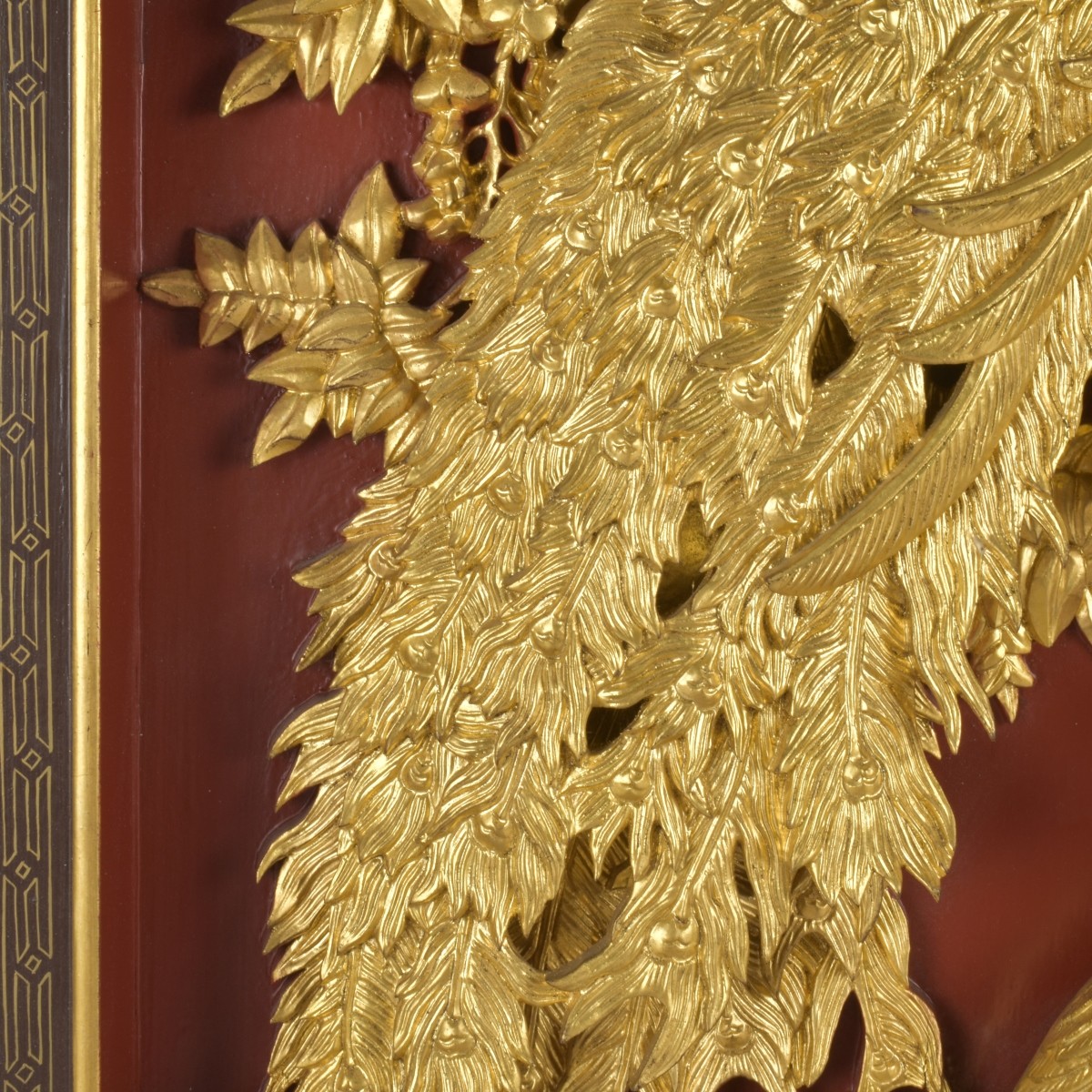 Chinese Carved Gilt Wood Panel