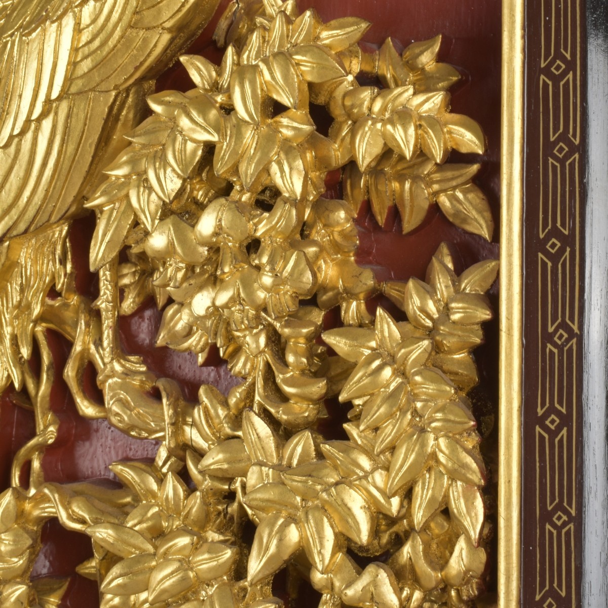 Chinese Carved Gilt Wood Panel
