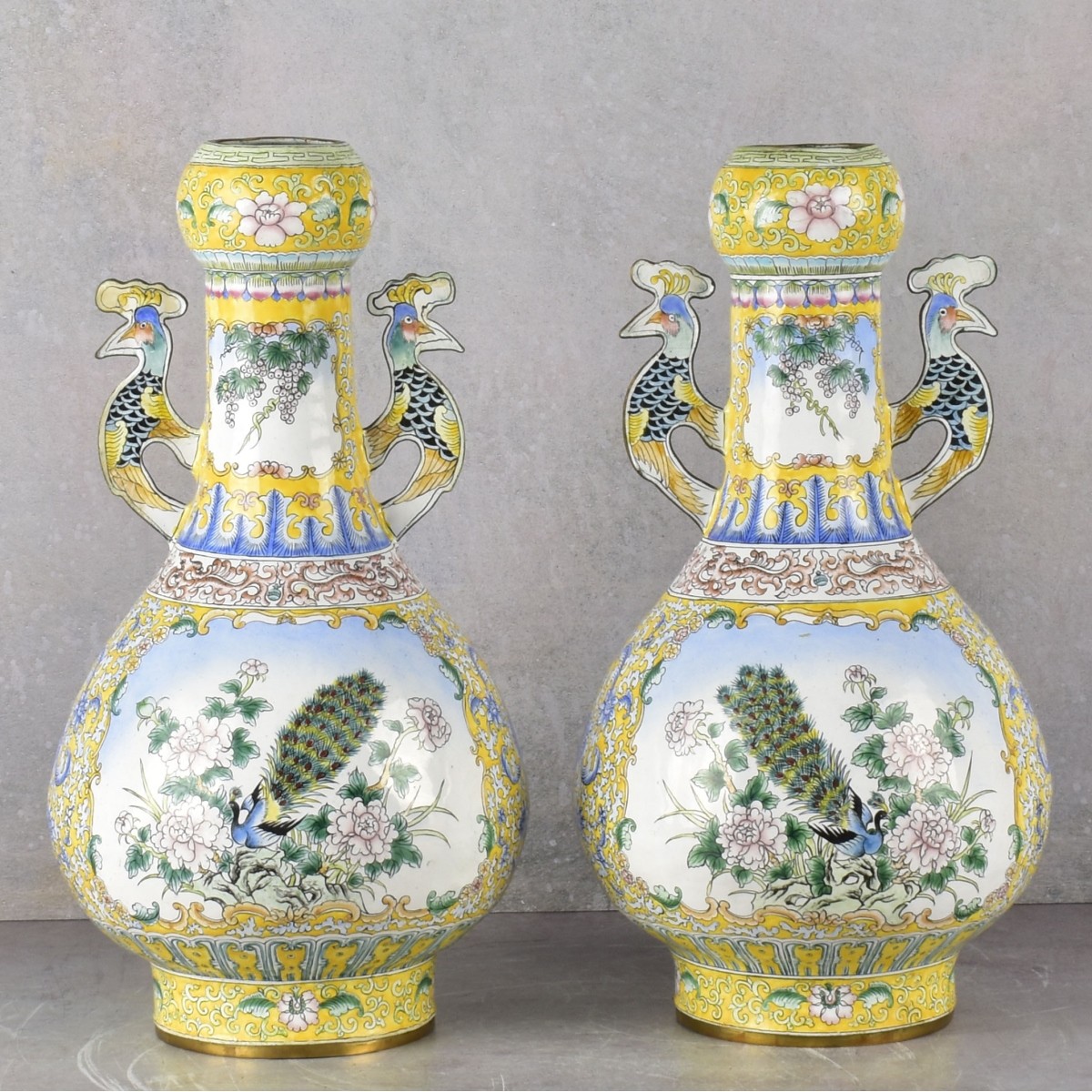 Vintage Chinese Enameled Vases