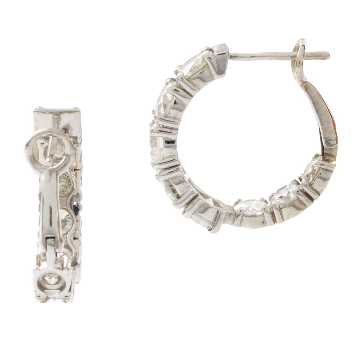 Diamond and 14K Hoop Earrings