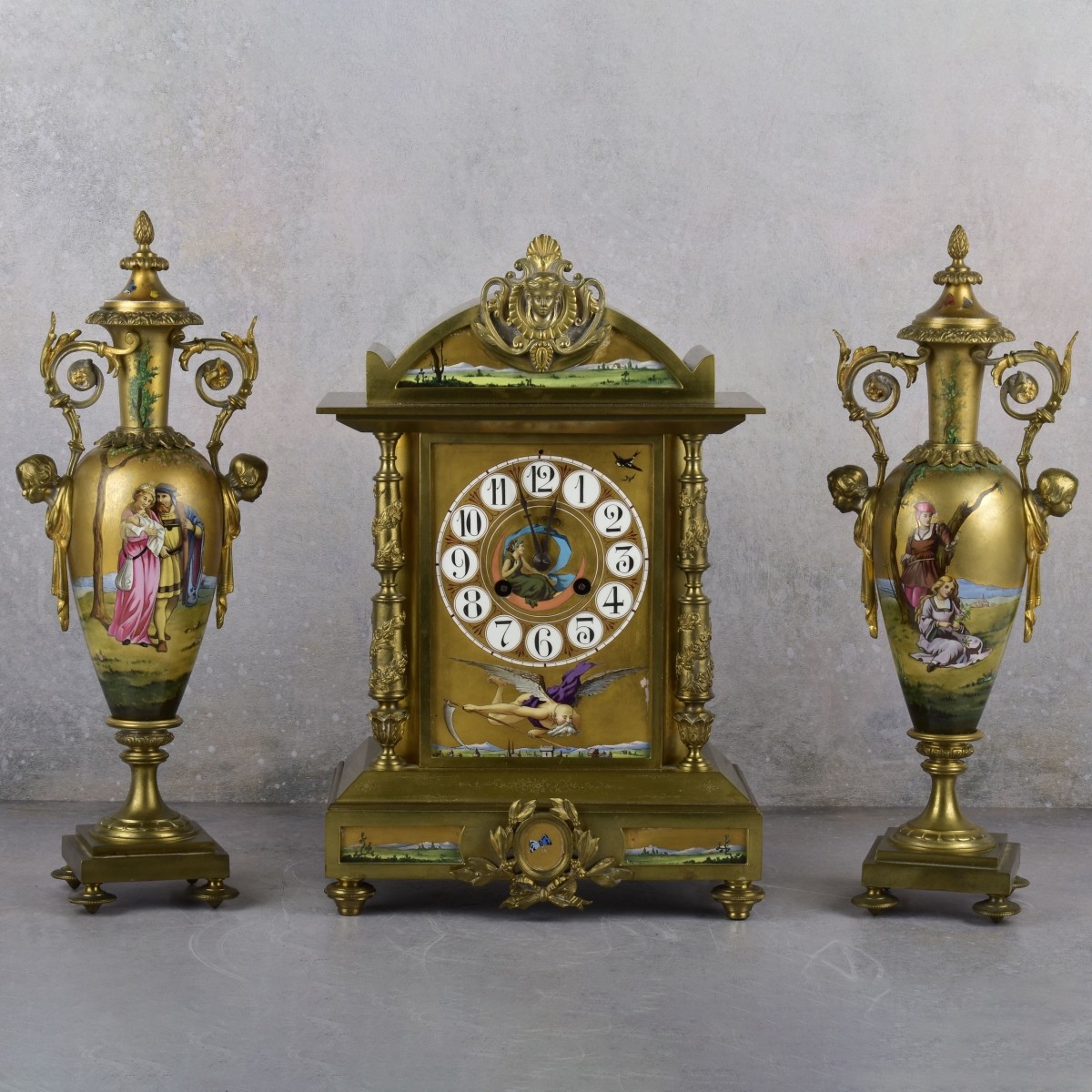 Russian Clock Garniture Set