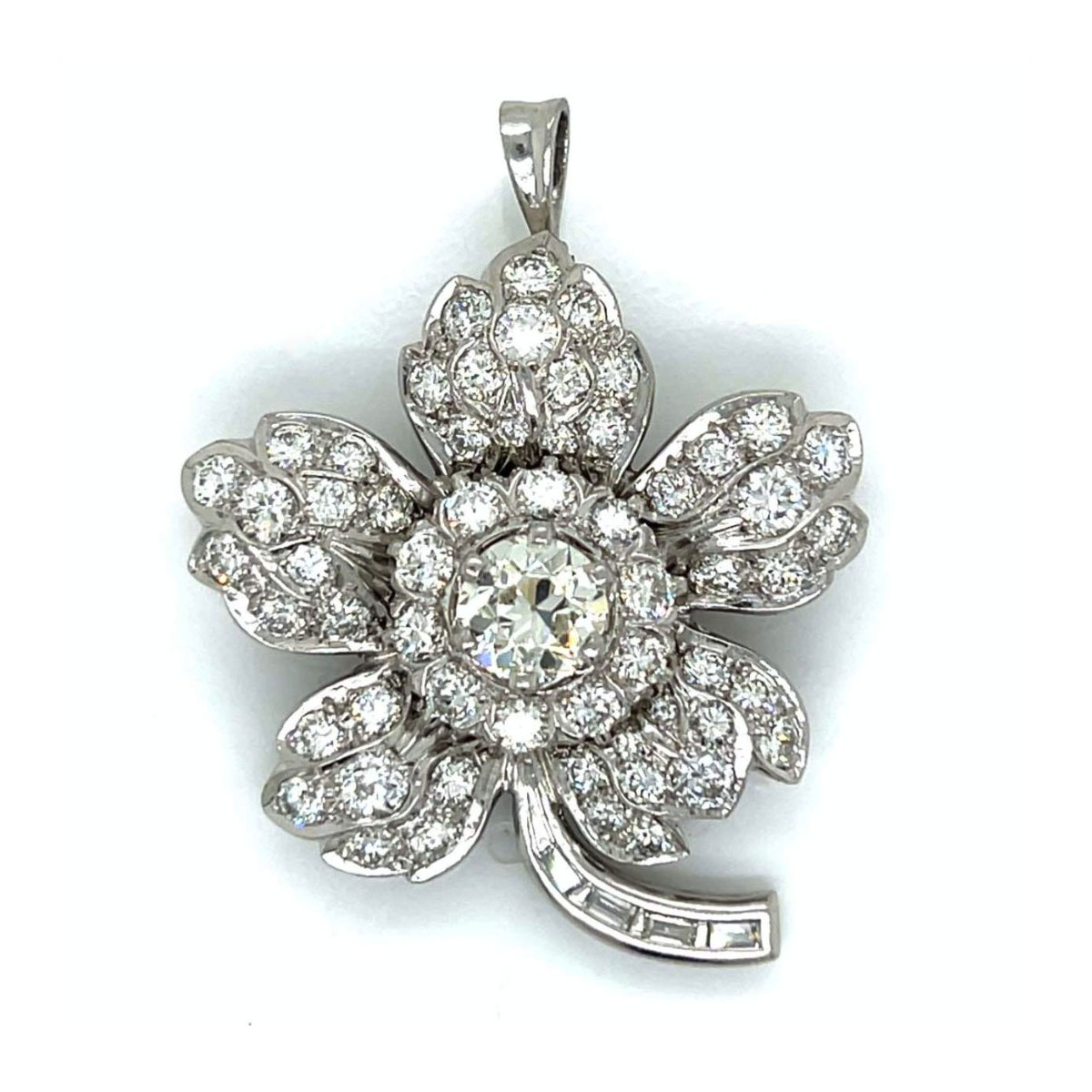Diamond and Platinum Pendant / Brooch
