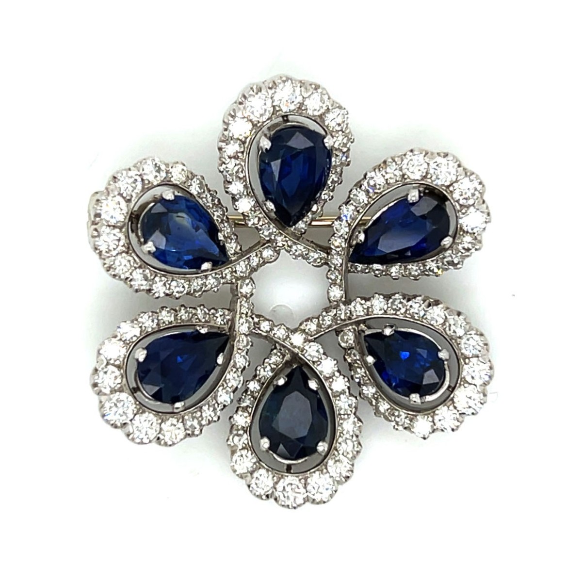 Deco Sapphire, Diamond and Plat. Brooch